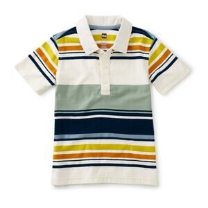 Tea Collection NWT Short Sleeve Striped Polo. Size 7. Color: Sea.